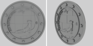 Lowpoly 3D model kovanice eura